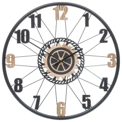 Relógio de parede MOHAN bege e preto em mdf e metal 65cm