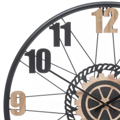 Relógio de parede MOHAN bege e preto em mdf e metal 65cm