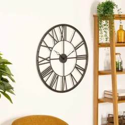 Relógio decorativo de parede preto VINTAGE