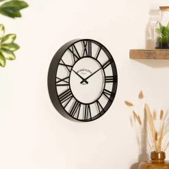Relógio decorativo de parede preto VINTAGE