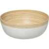 Saladeira MODERN branca em bambu 30cm