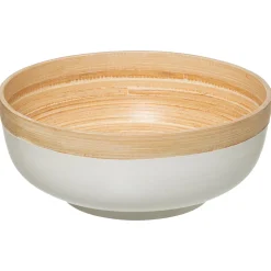 Saladeira MODERN branca em bambu 20cm