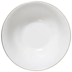 Saladeira PETIT SALON branco com beira dourada 22cm
