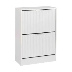 Sapateira Com Duas Gavetas Wave Branca Em MDF