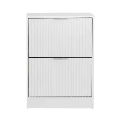 Sapateira Com Duas Gavetas Wave Branca Em MDF