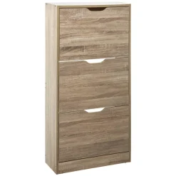 Sapateira em carvalho natural com 3 gavetas