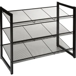 Sapateira preta de metal