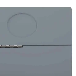 Secretária cinza com arrumação