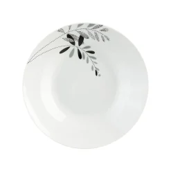 Serviço de mesa 18 peças decoração FLORAL cinza