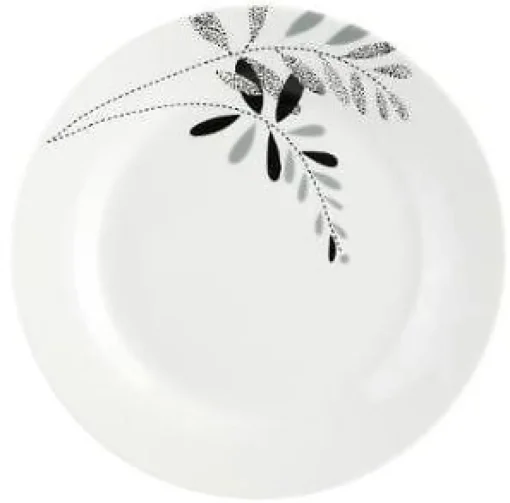 Serviço de mesa 18 peças decoração FLORAL cinza