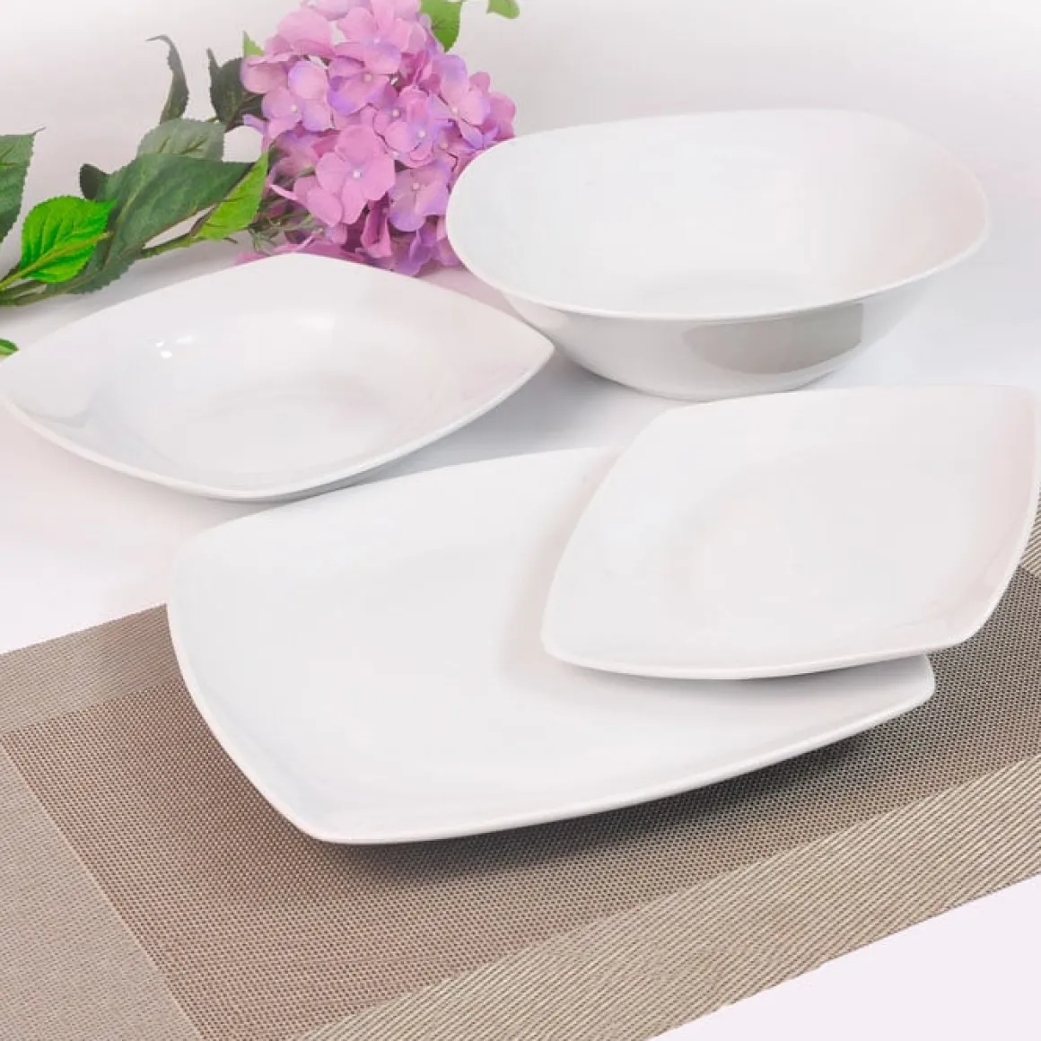 Serviço de mesa 19 peças GIZ quadrado branco
