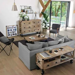 Sofá ODILON cinza claro de 3 lugares