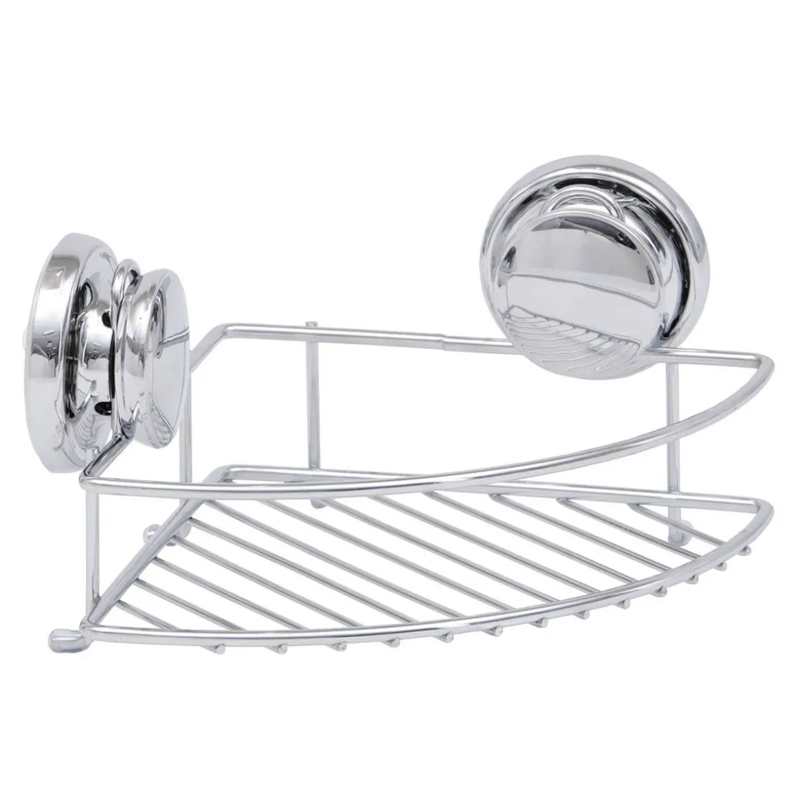 Suporte de canto em metal com ventosas cromado