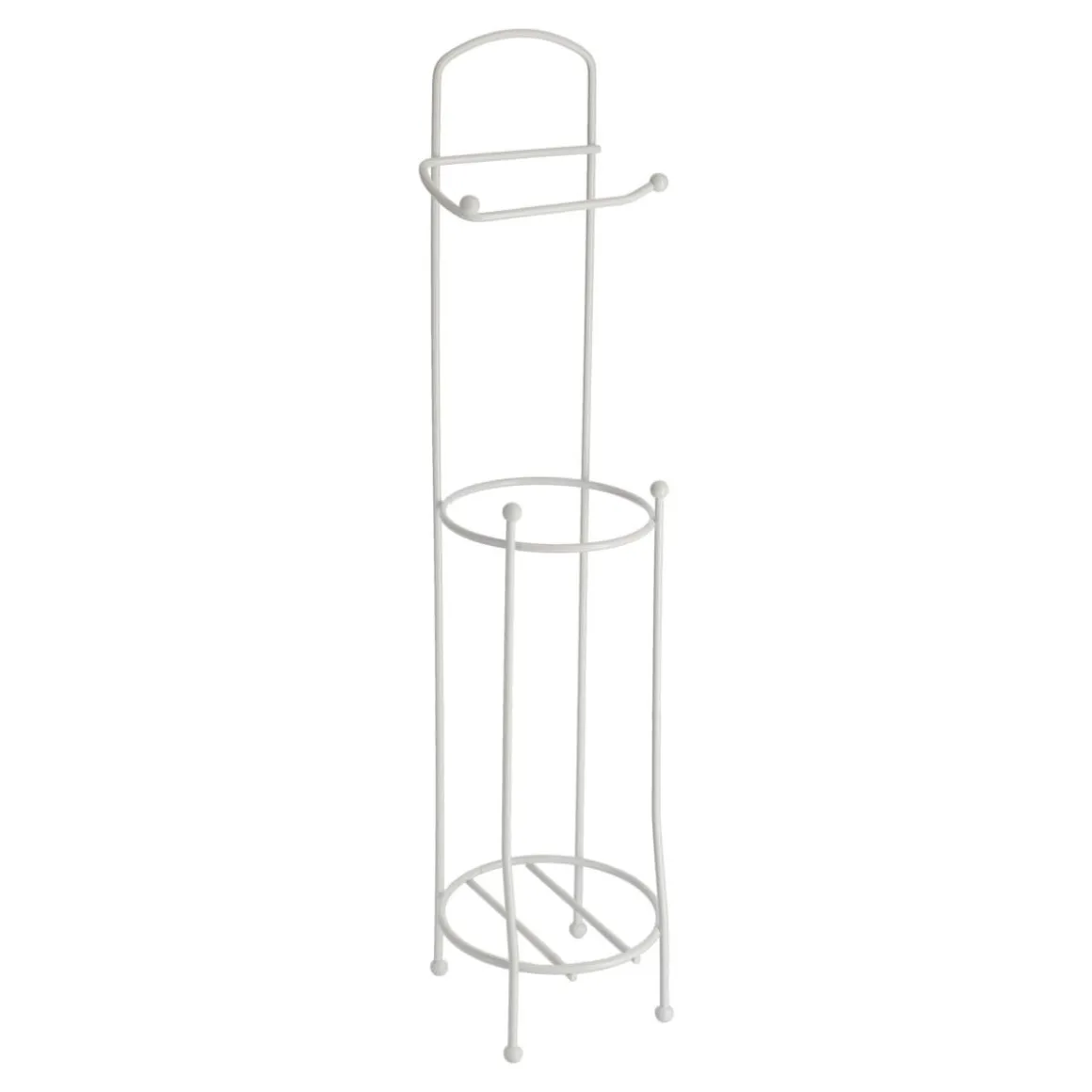 Suporte porta rolos wc branco em metal