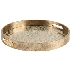 Tabuleiro ELYA dourado em vidro 35cm