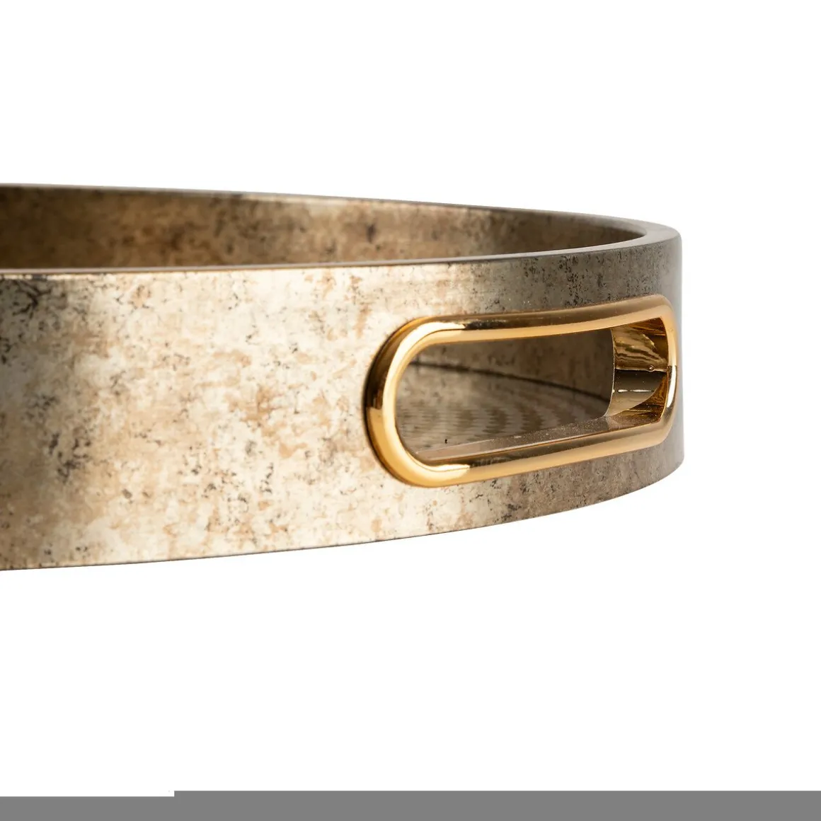 Tabuleiro ELYA dourado em vidro 31cm