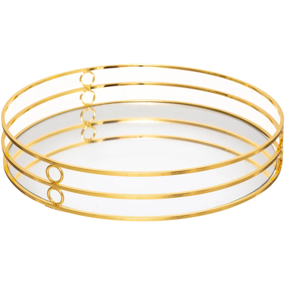 Tabuleiro espelhado FEEL dourado em metal