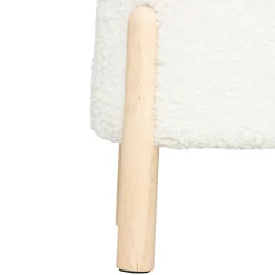 Tamborete INUIT branco em pelo bouclé