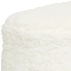 Tamborete INUIT branco em pelo bouclé