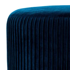 Tamborete SOLARO azul de veludo 35cm