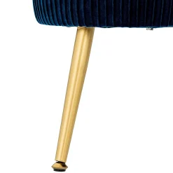 Tamborete SOLARO azul de veludo 35cm