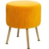 Tamborete SOLARO SLOW TIME ocre veludo