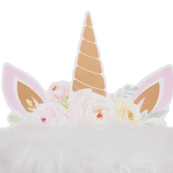 Tamborete unicórnio branco