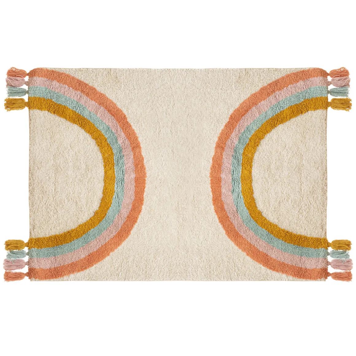 Tapete arco-íris TUFT com tassels rainbow 100x150cm