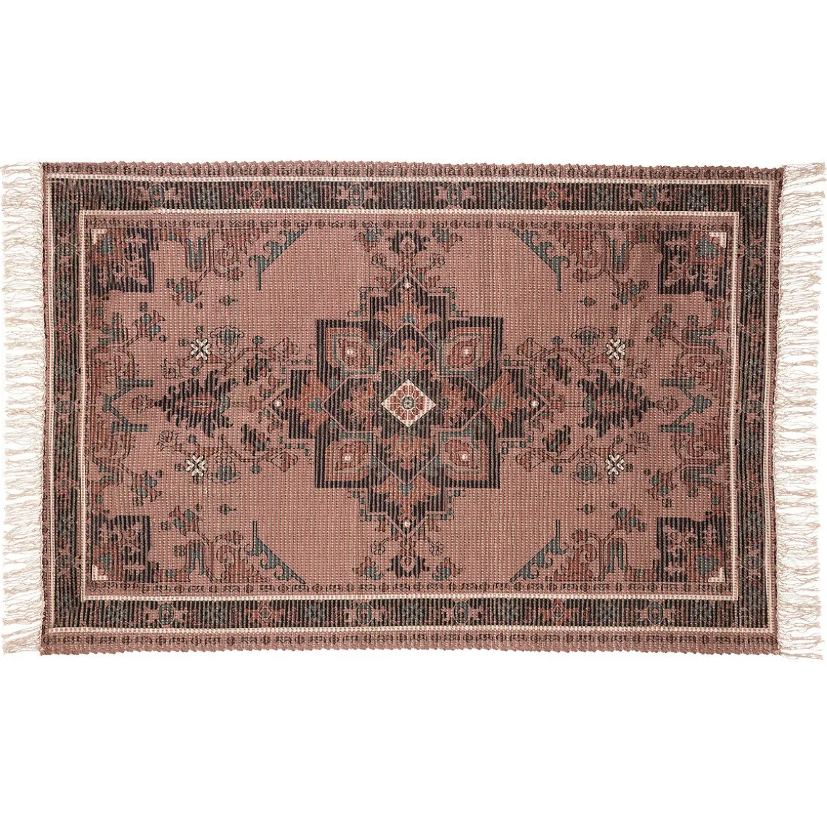 Tapete DOLCE RIVIERA multicolor com franjas em juta 120x170cm