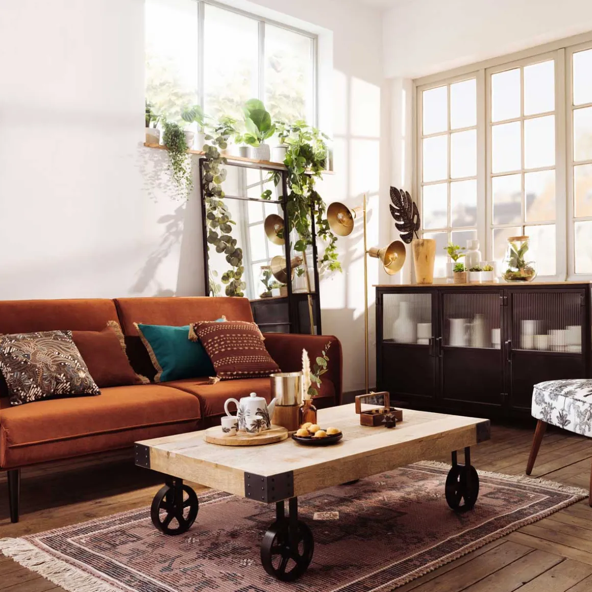 Tapete DOLCE RIVIERA multicolor com franjas em juta 120x170cm