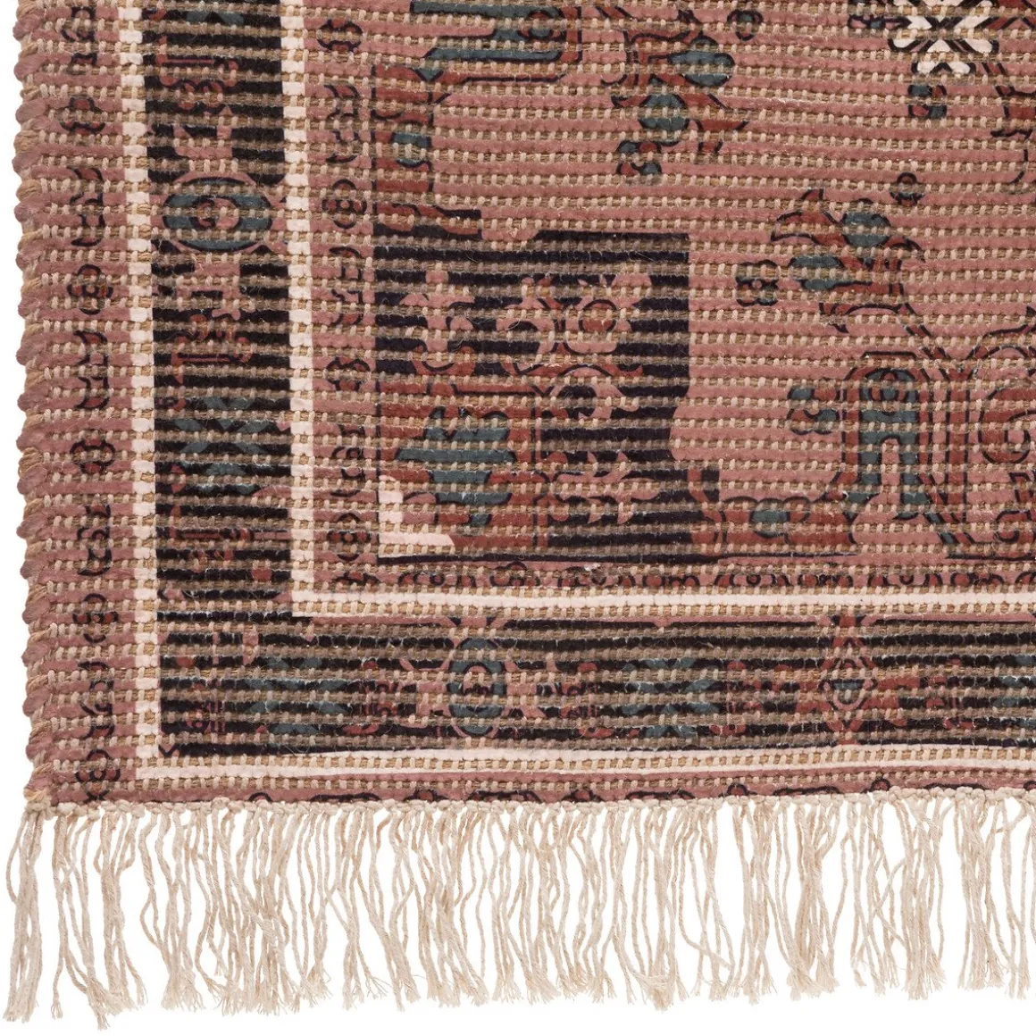 Tapete DOLCE RIVIERA multicolor com franjas em juta 120x170cm