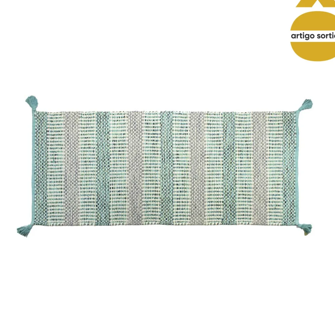 Tapete em algodão com pompons 60x150cm