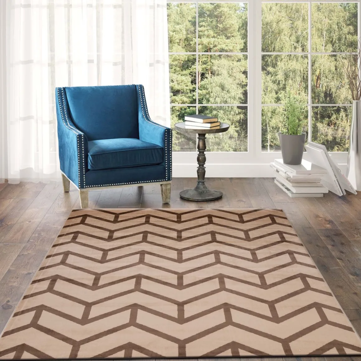 Tapete LENE bege e castanho 133x190cm