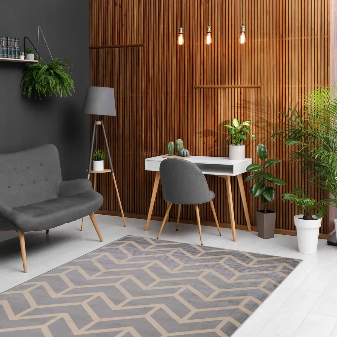 Tapete LENE cinza e bege 200x285cm