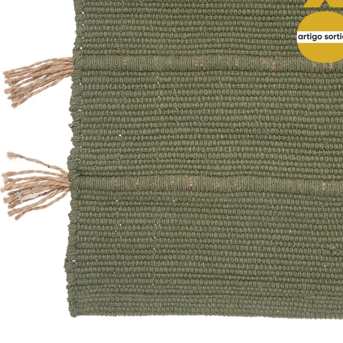 Tapete multicolor em algodão e juta 60x90cm