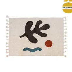 Tapete OLME cru e azul com tassels 120x160cm