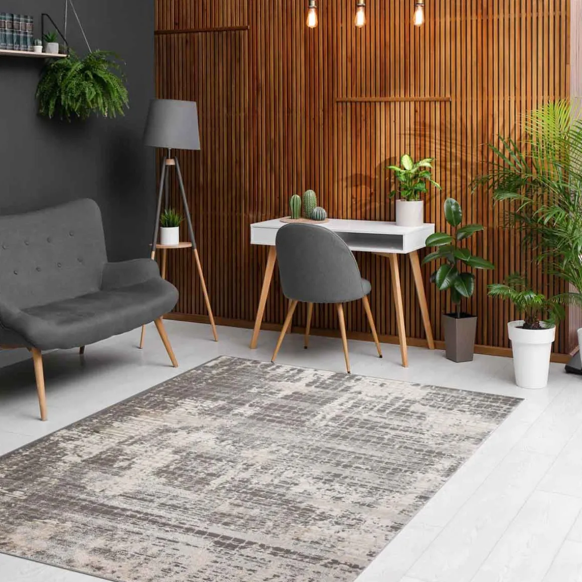 Tapete Salam Squares Cinza 80x150cm