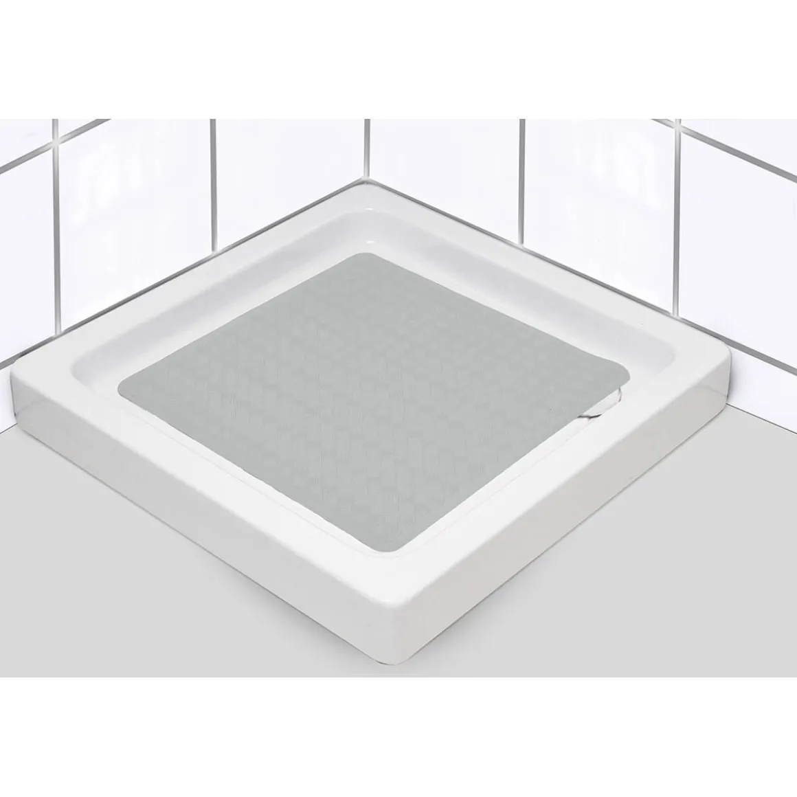 Tapete wc antiderrapante cinza pérola