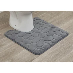 Tapete wc cinza escuro com contorno