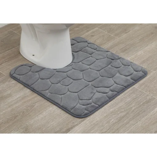 Tapete wc cinza escuro com contorno
