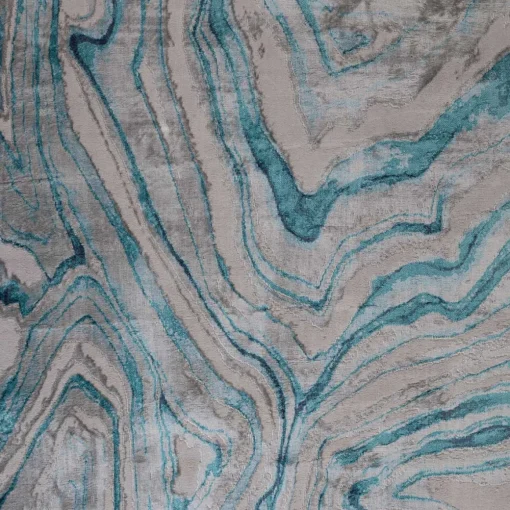 Tapete ZAHA abstract cinza e azul 80x150cm