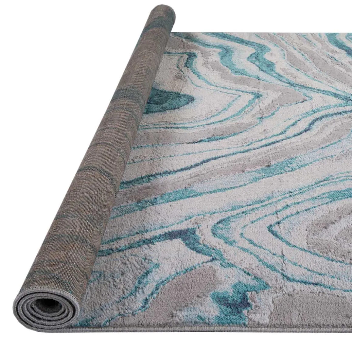 Tapete ZAHA abstract cinza e azul 133x190cm