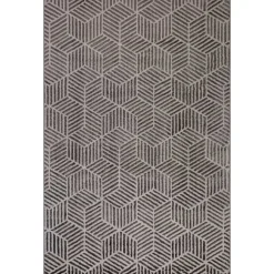 Tapete ZAHA geométrico cinza antracite 200x285cm