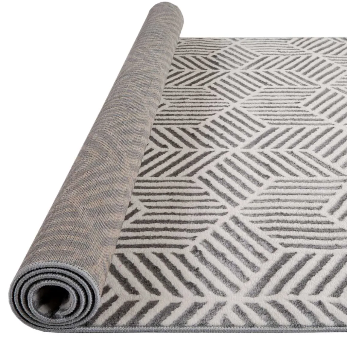 Tapete ZAHA geométrico cinza 120x160cm