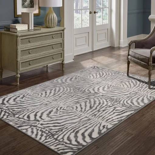 Tapete ZAHA zebra cinza 133x190cm