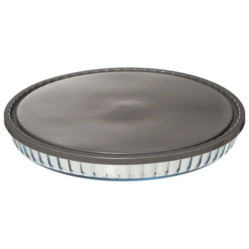 Tarteira em vidro com tampa 31cm
