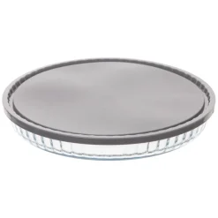 Tarteira em vidro com tampa 27cm