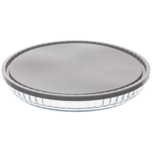 Tarteira em vidro com tampa 27cm