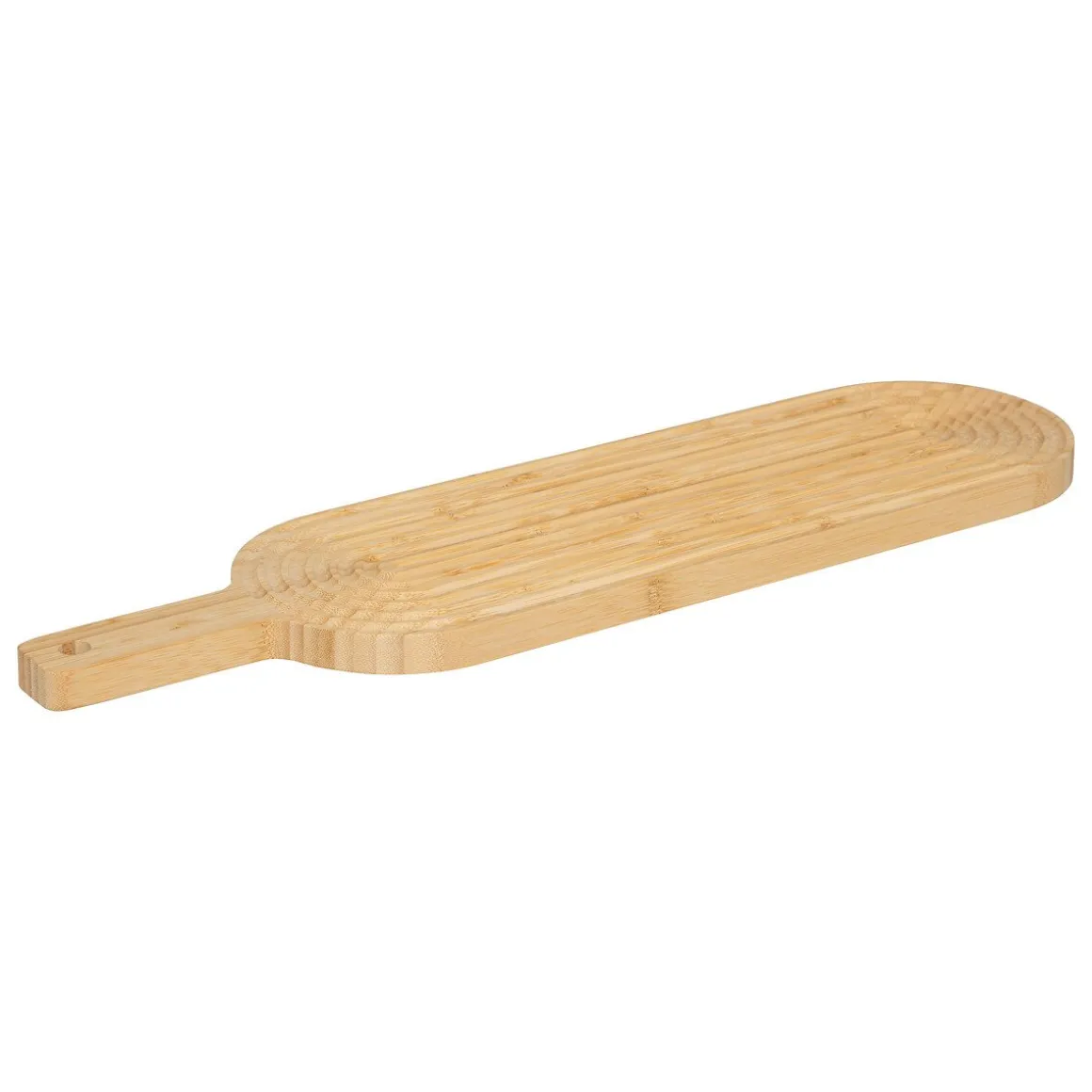 Tábua de corte oval bege em bambu