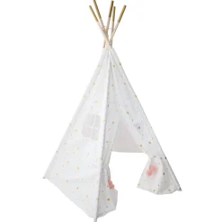 Tenda TIPI dourada e branca 130x160cm